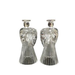 Glass Angel Figurine Candle Holders